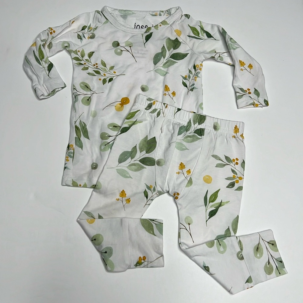 Joss + J Bamboo Pajama Set Leaves 3-6 Months